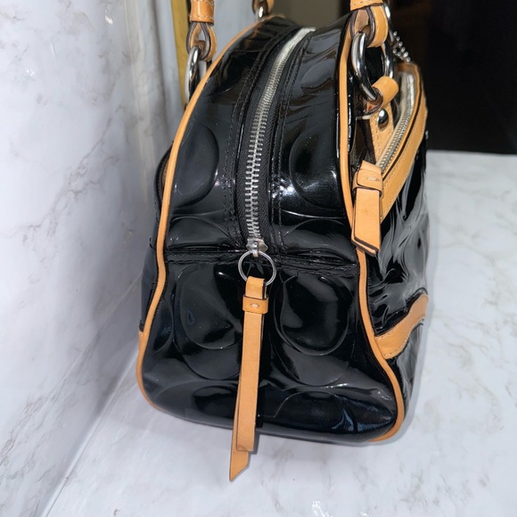 Coach Peyton Black Embossed Patent Leather with Leather trim #20065 - Picture 8 of 16